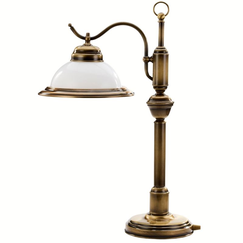 Lampa biurkowa OPAL Jupiter mosiądz patynowany 1xE27 15W IP20 24,5 x 35 x 58,5 cm 1 szt.