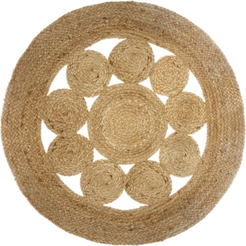 Okrągły dywan jutowy Lace Ażurowy Atmosphera brązowy 80 cm 1 szt.