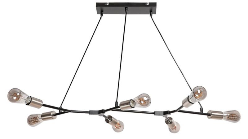 Lampa wisząca Rabalux Branwen 0278 czarny matowa-chrom satyna industrialna 7xE27 x 1 szt.