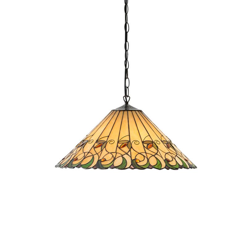 Lampa sufitowa bursztynowa Tiffany JAMELIA brązowa 3xE27x40W IP20 - 1 szt