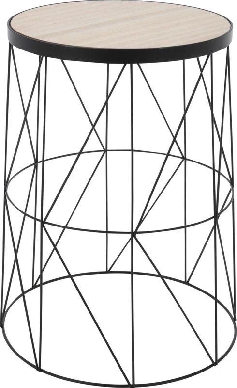Stolik kawowy okrągły Rack INTESI nowoczesny skandynawski metalowy czarny 28 cm 1 szt.