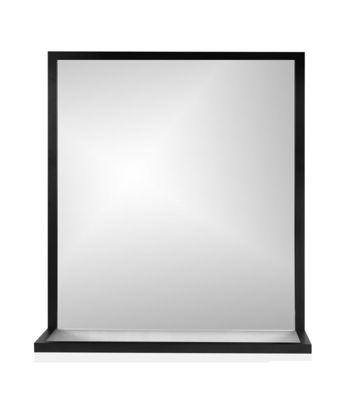 Lustro prostokątne z półką Cordia Plus BRW Shelf Line w czarnej ramie 65x60x18cm 1szt.