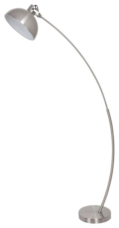 Lampa podłogowa stojąca Rabalux Otto chrom satynowany-biała łukowa 1 x E27 x 20W wym: 158 x 25 x 78 cm - 1 szt.