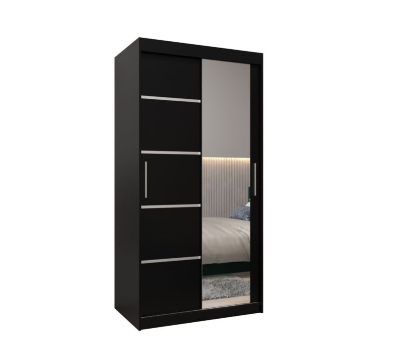 Szafa przesuwna Garderoba Abiks Verona 2 100 czarny + czarny 1 szt.