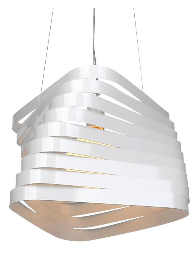 Biała lampa wisząca sufitowa do biura BIZO 1xE27 metal 40 cm