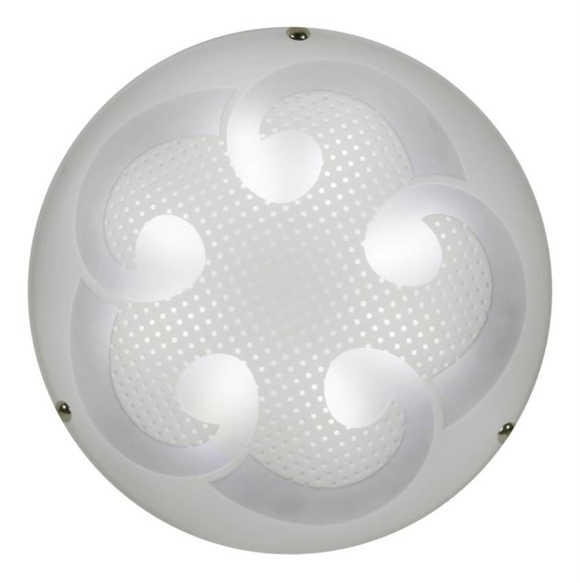 Biały plafon sufitowy LED do salonu Monti szklany IP20