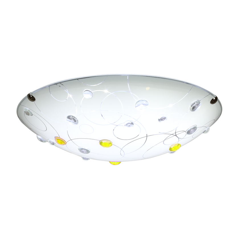 Biały plafon sufitowy 30 cm do salonu FLOKI okrągły