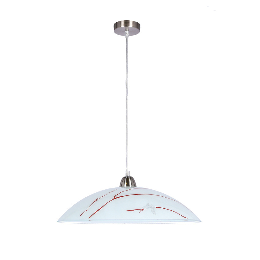 Biała lampa wisząca sufitowa z regulacją wysokości do salonu BRAGA metal