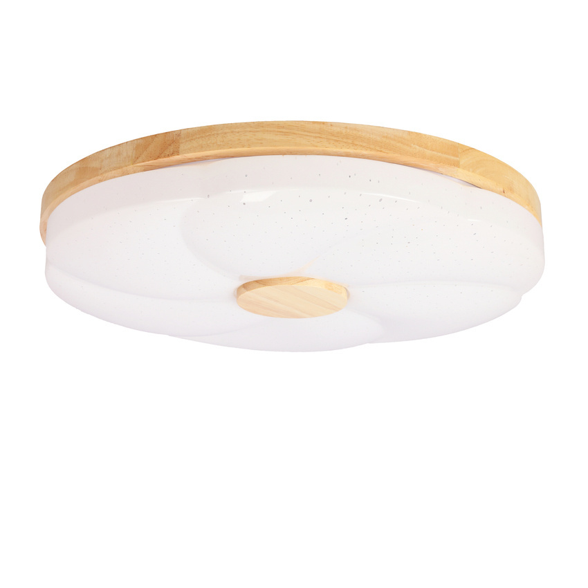 Biało-drewniana lampa sufitowa plafon LED 24W 39 cm FIORINO 4000K