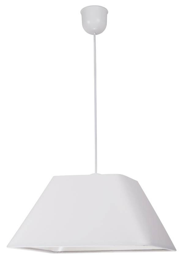 Biała lampa wisząca sufitowa z regulacją wysokości do salonu ROBIN