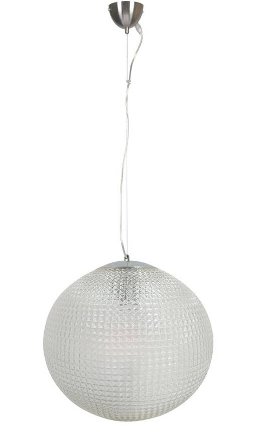 Biała lampa wisząca sufitowa regulowana do salonu LUCIDA szkło metal