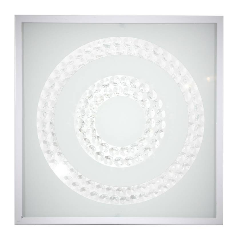 Biały plafon sufitowy LED 16W 4000K do salonu LUX metal szkło