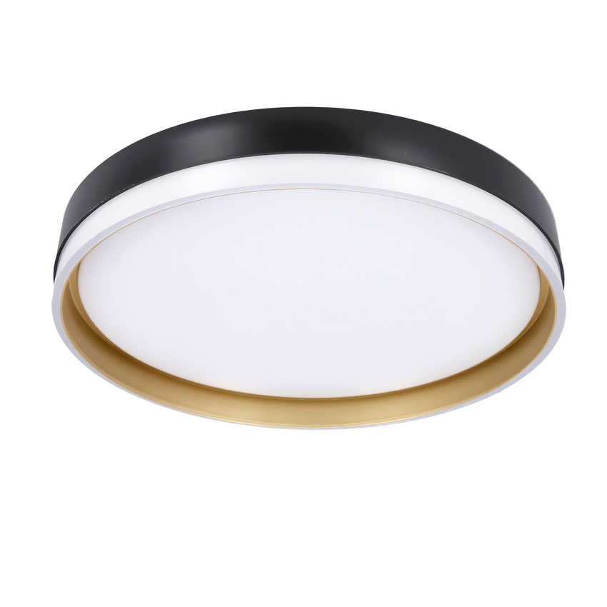 Czarno-biały plafon sufitowy LED 38 cm do salonu MANHATTAN metal