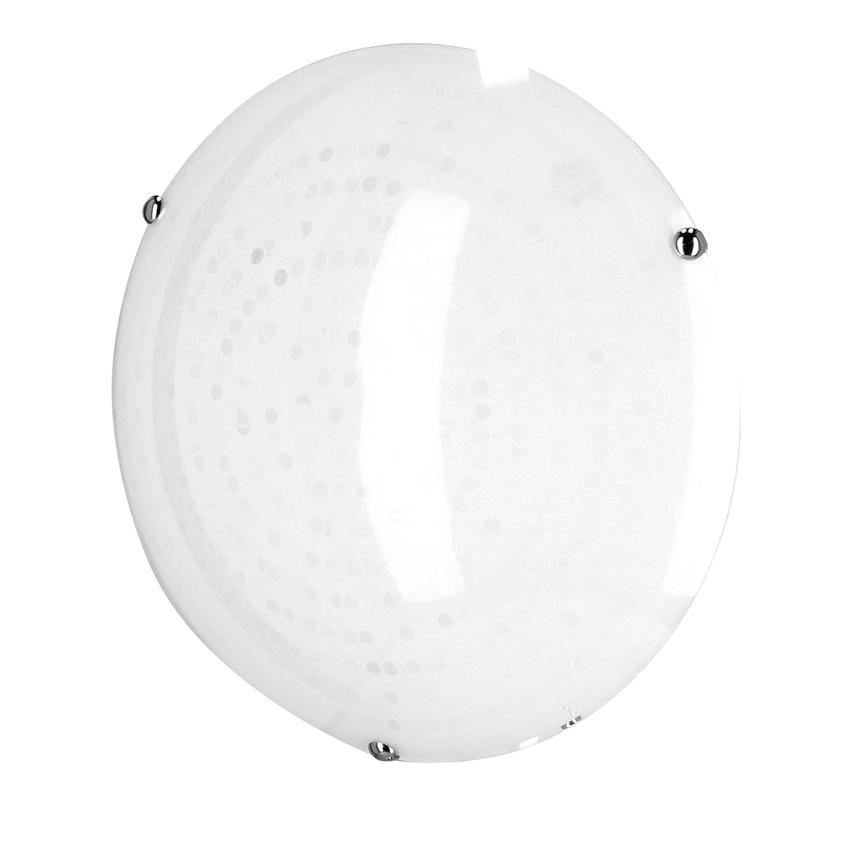 Biały plafon sufitowy LED zintegrowany do salonu CIRCLE metal szkło