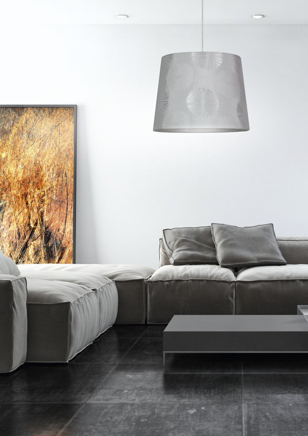Biała lampa wisząca sufitowa z regulacją wysokości do salonu WINTER