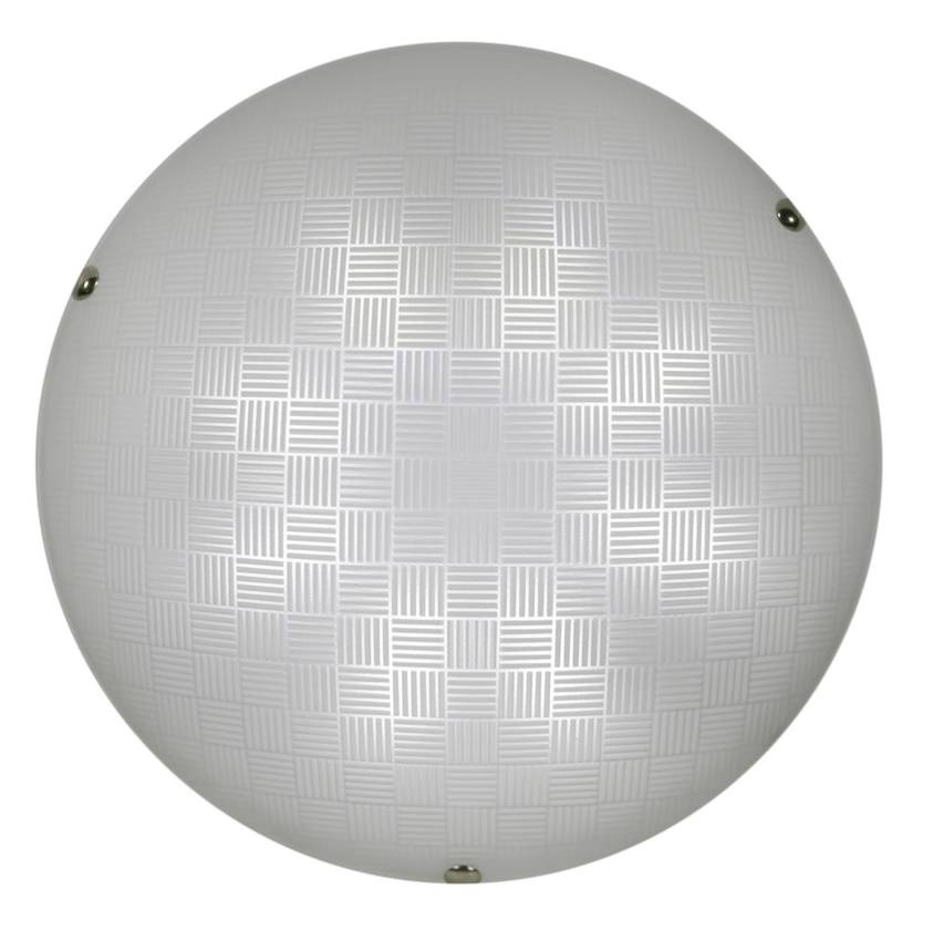 Biały plafon sufitowy LED z zimnym światłem do salonu VERTICO metal szkło