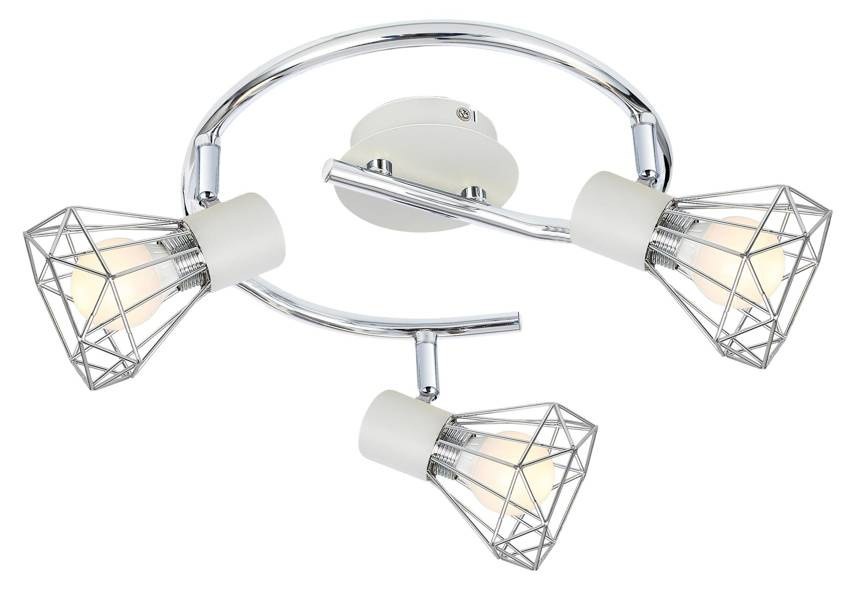 Biała lampa sufitowa spirala 3-punktowa do salonu VERVE metal