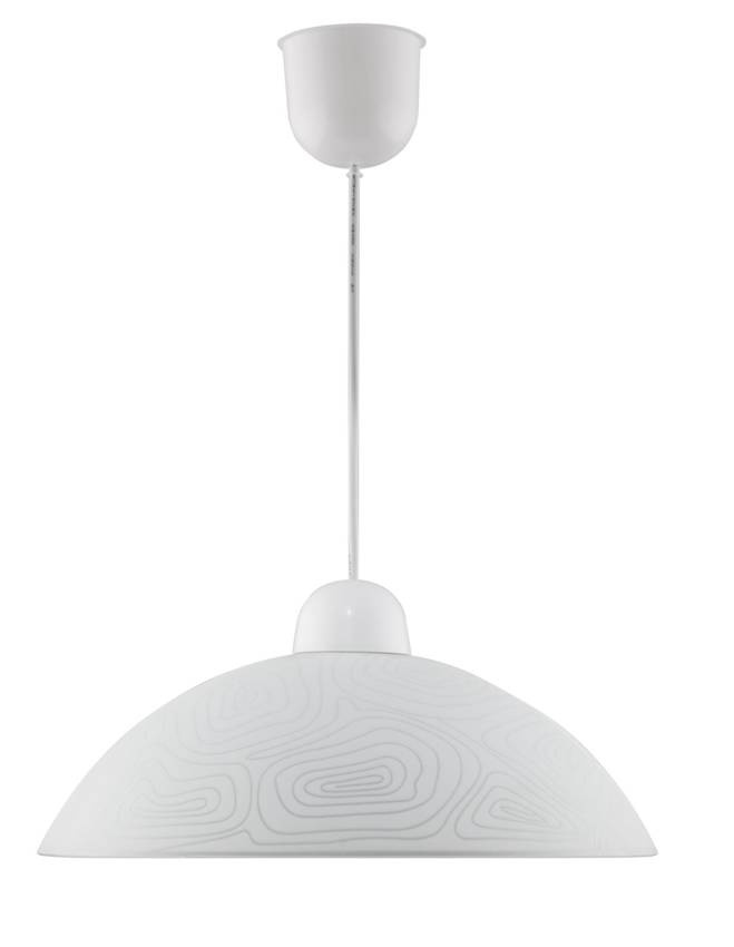 Biała lampa wisząca sufitowa z regulacją wysokości do salonu LUKRECJA