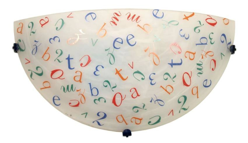 Biała lampa sufitowa plafon do pokoju dziecięcego LITERKI 30 cm