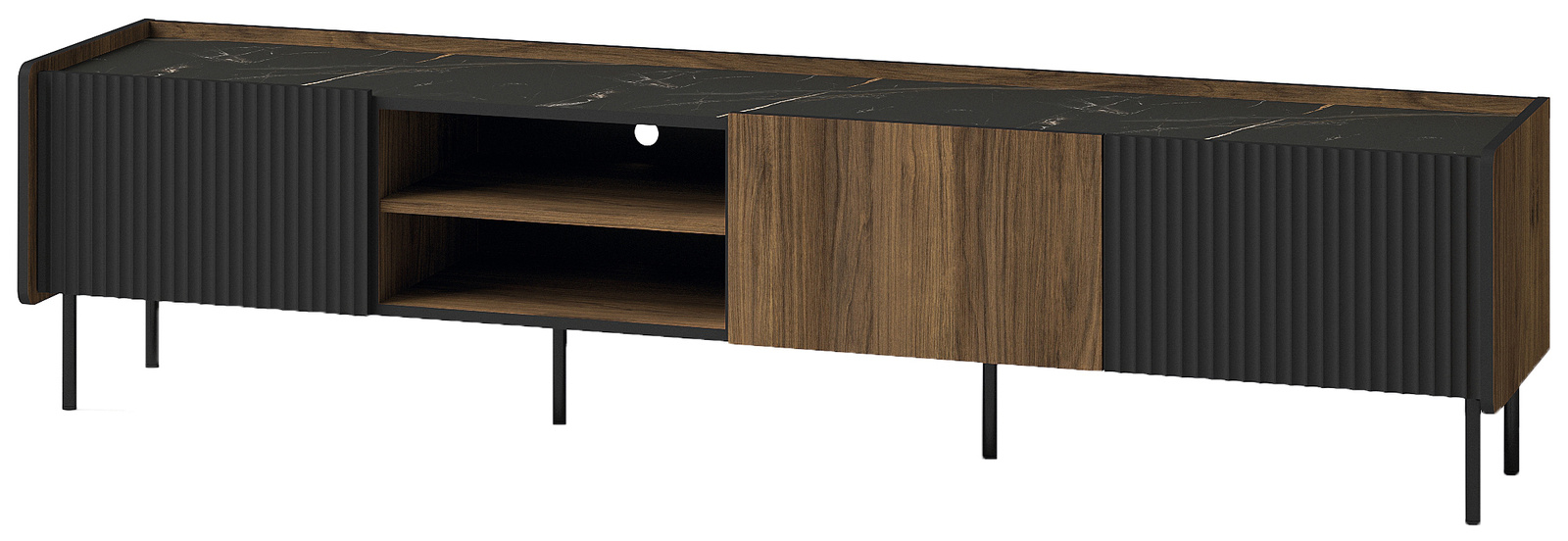 Trzydrzwiowa szafka RTV do salonu 200 cm PINNACLE