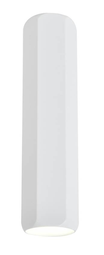 Biała lampa sufitowa tuba 1 punkt światła do salonu sześciokątna