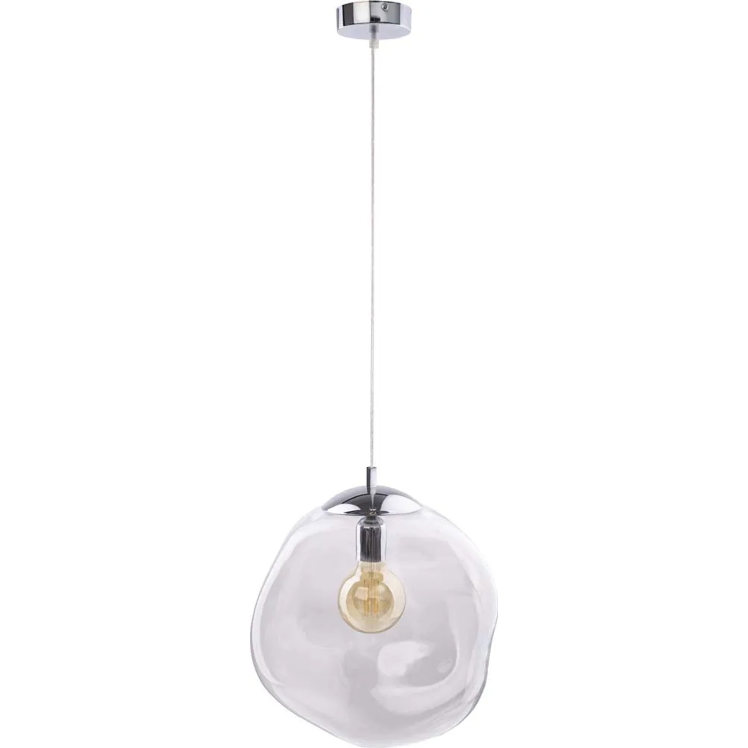 TK Lighting Lampa wisząca SOL chrom transparentna 1x60W E27