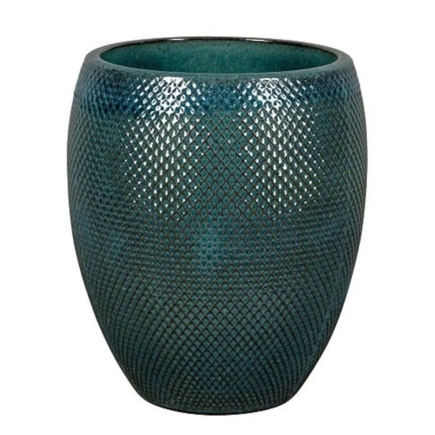 Donica ceramiczna Busan niebieska - 38 x 44 cm