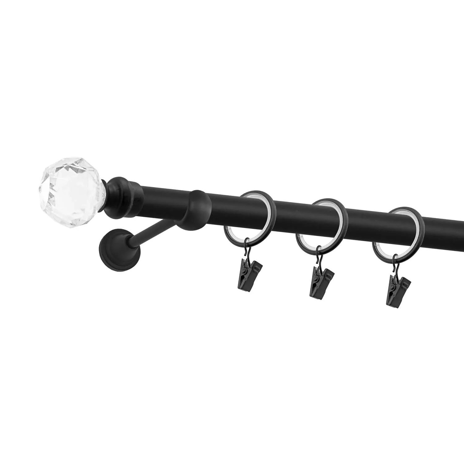 Gardinia Karnisz pojedynczy 19mm FOLK 200 cm czarny mat