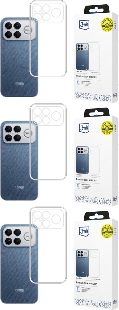 3x Etui na telefon 3mk Clear Case, do Poco F8 Ultra, transparentny