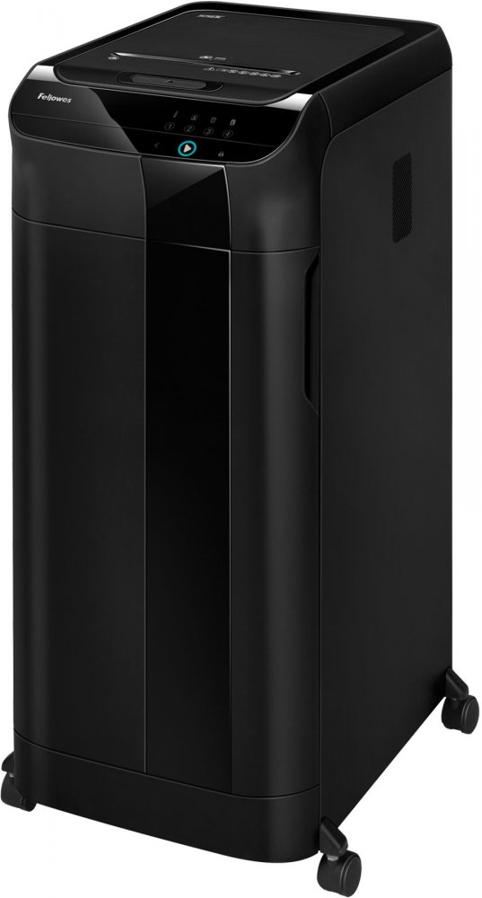 Niszczarka automatyczna Fellowes AutoMax 350c, ścinek 4x38mm, 350 kartek, P-4/T-4/O-3 DIN, czarny