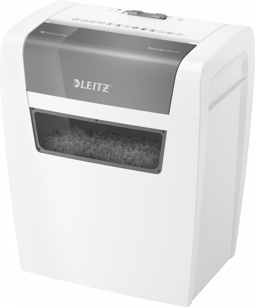 Niszczarka do papieru Leitz IQ Home P4, konfetti 4x28mm, 6 kartek, P-4 DIN, biały