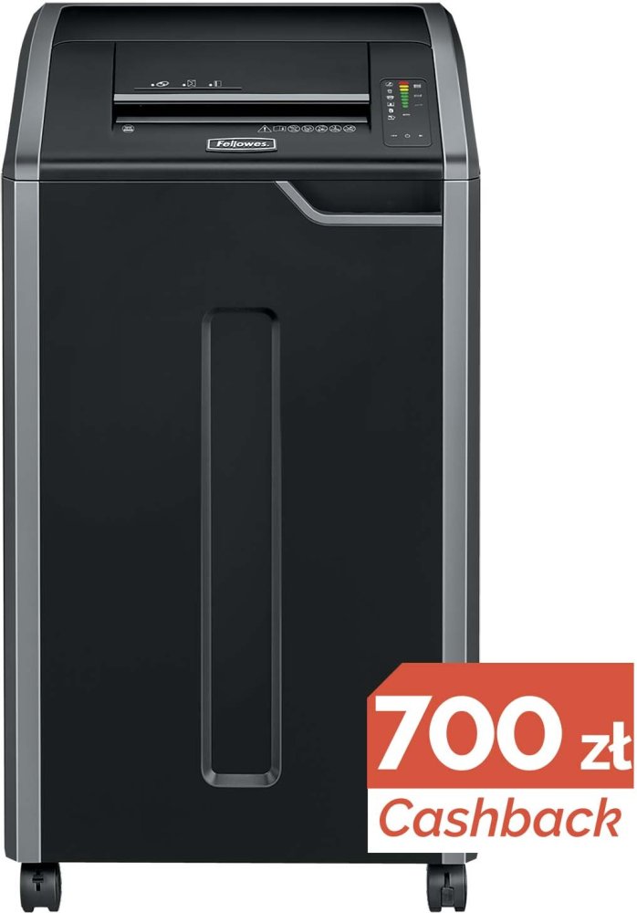 Niszczarka Fellowes 425Ci, ścinek 4x30mm, 32 kartki, P-4/T-4/O-3 DIN, czarno-szary