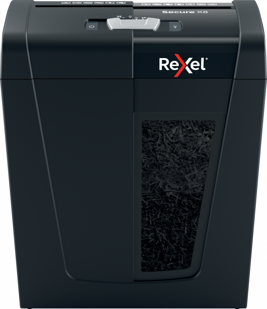 Niszczarka Rexel Secure X8, konfetti 4x40mm, 8 kartek, P-4 DIN, czarny