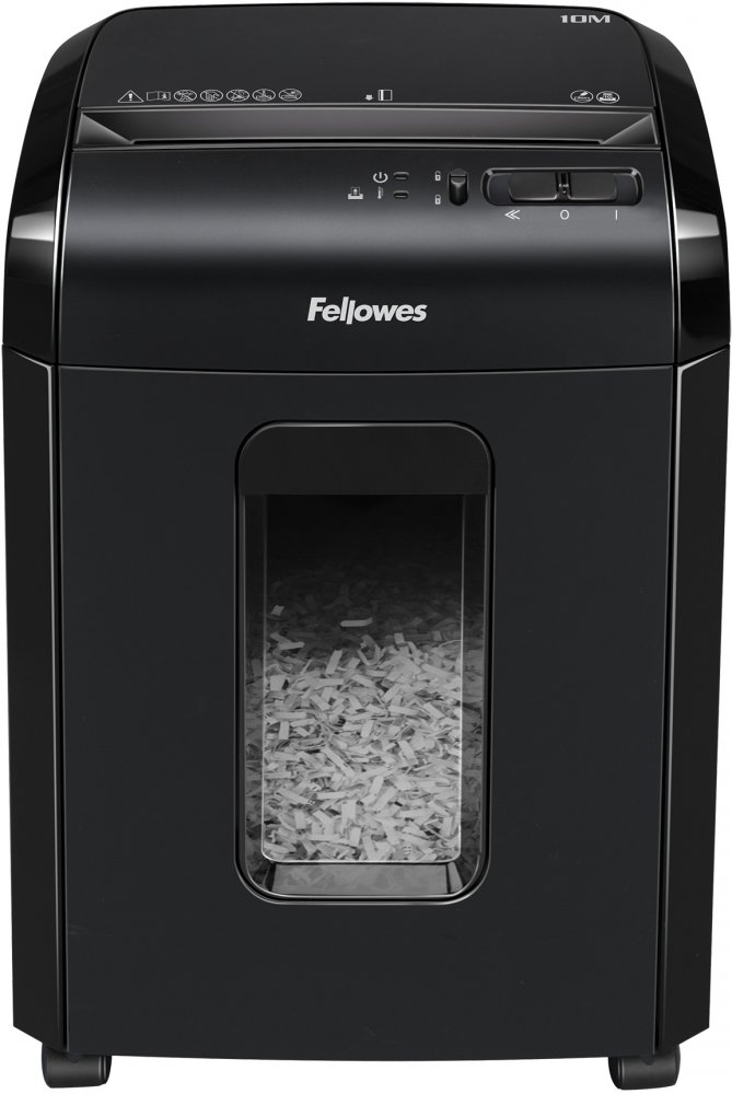 Niszczarka Fellowes 10M, mikrościnek 2x12mm, 10 kartek, P-5/T-5 DIN, czarny