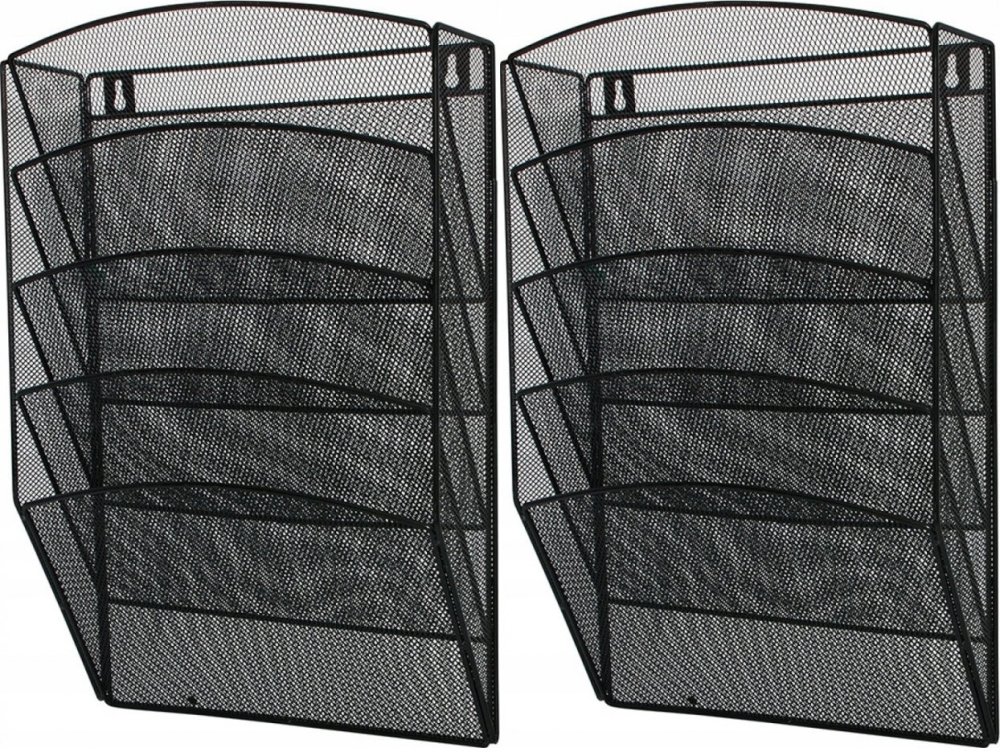 2x Pojemnik na dokumenty Net M3175, 5 kieszeni, A4, czarny