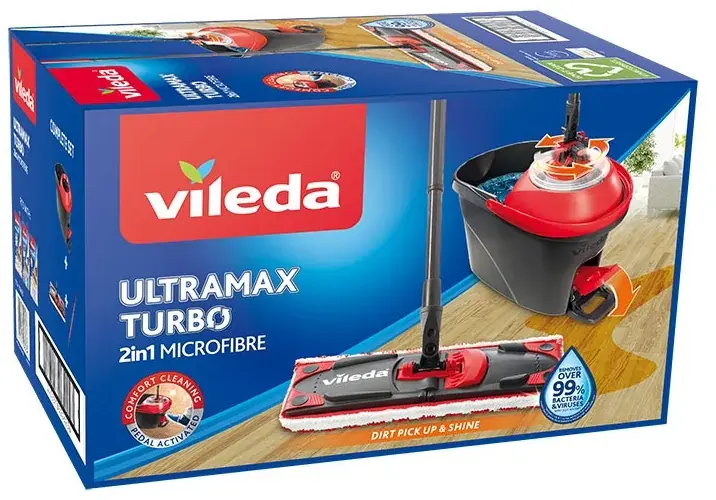 Zestaw Vileda Ultramax Turbo, wiadro+kij+mop płaski