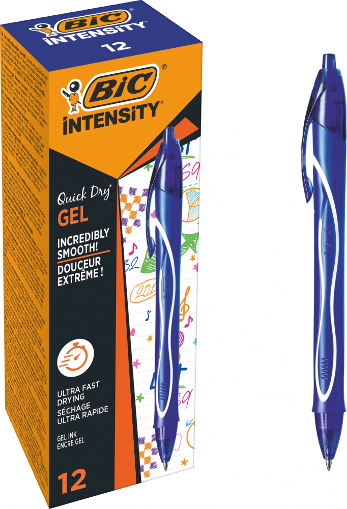 Długopis żelowy Bic Gel-ocity Quick Dry, 0.7mm, 12 sztuk, niebieski