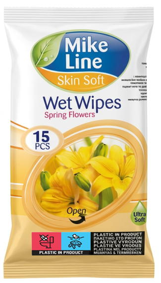 Chusteczki nawilżane Mike Line Skin Soft, 15 sztuk, mix zapachów