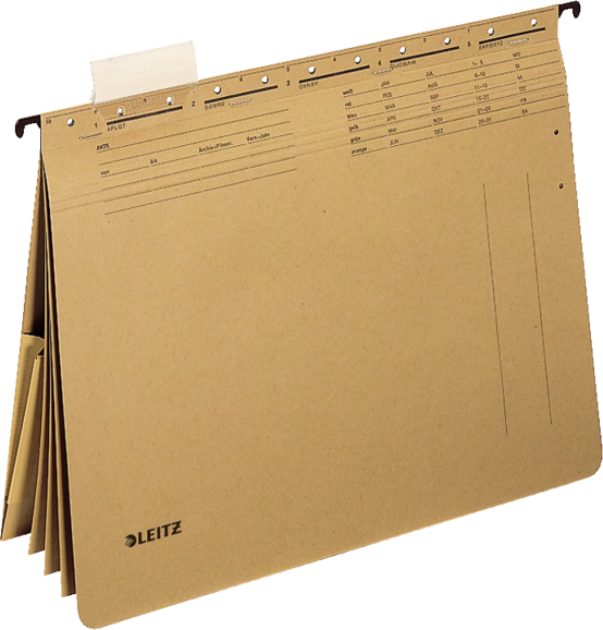 Skoroszyt zawieszany Leitz Alpha, A4, 348x268x0 mm, z przekładkami, brązowy