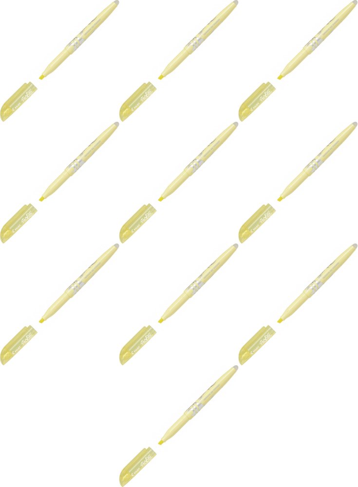 10x Zakreślacz wymazywalny Pilot, Frixion Light Soft, ścięta, 4mm, żółty pastelowy