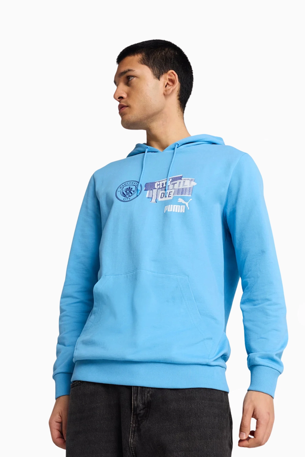 Bluza z kapturem Puma Manchester City 24/25 ftblNRGY - Błękitny