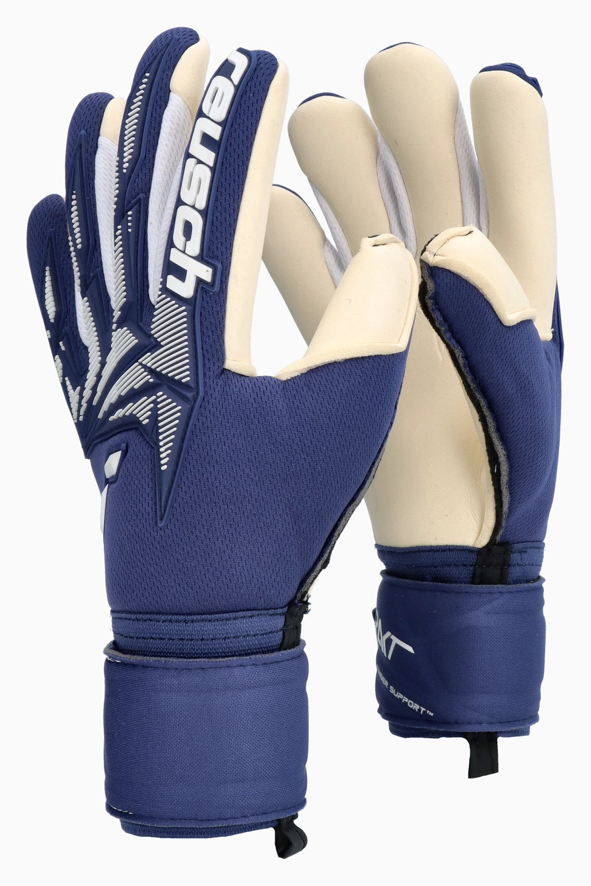 Rękawice Reusch Attrakt Freegel Gold Finger Support Junior - Granatowy