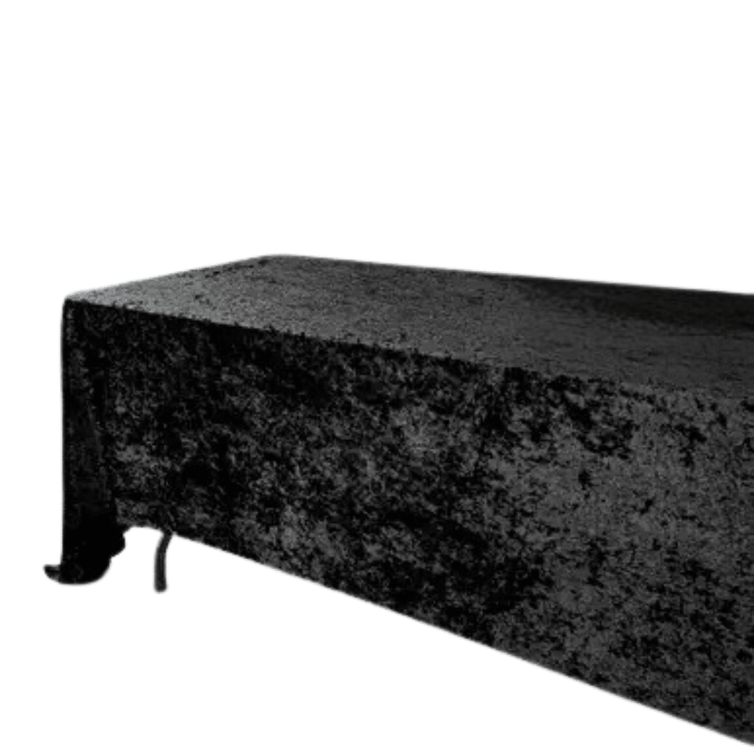Obrus prostokątny aksamit czarny 280x160cm welurowy