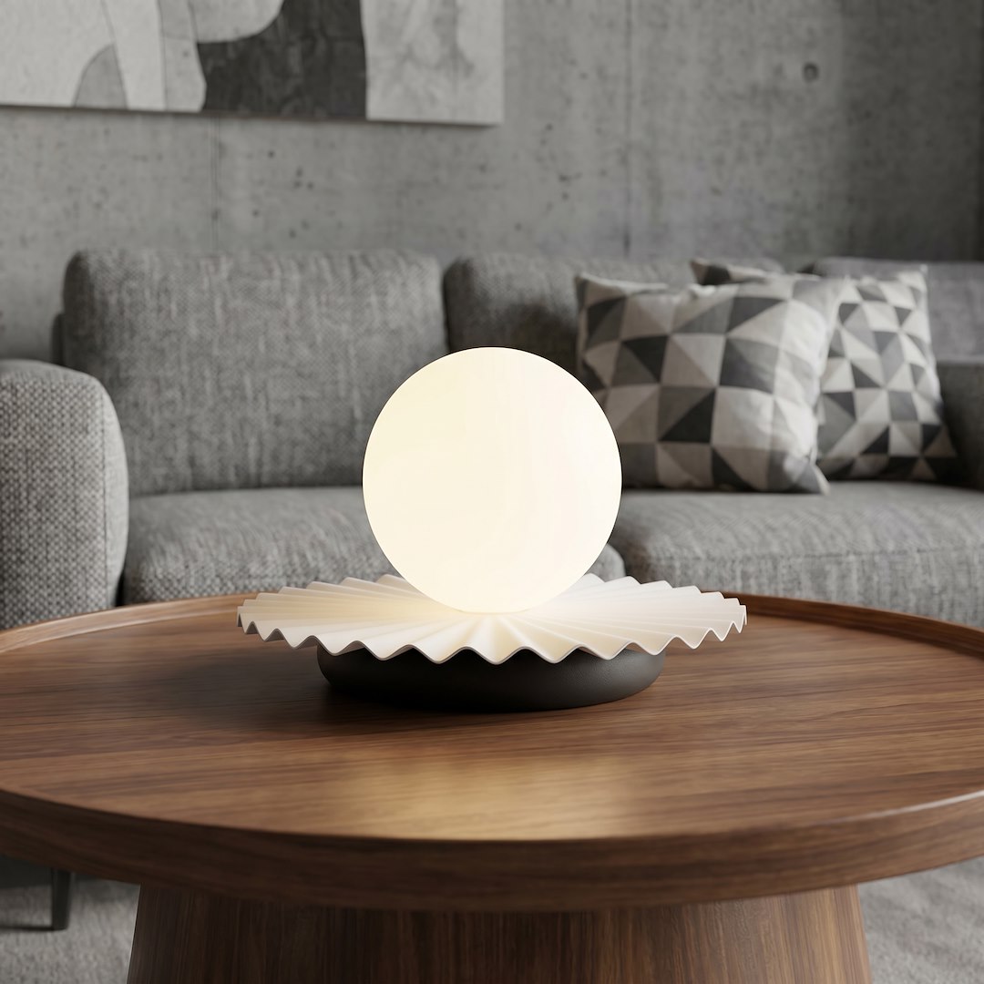 Emibig Umbra lampa stołowa 1x8 W biała/czarna 1730/LN1