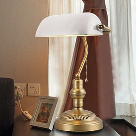 Abruzzo Bankierki lampa biurkowa 1x20 W biała-mosiądz ABR-LB-BANK-B - Wysyłka w 24h