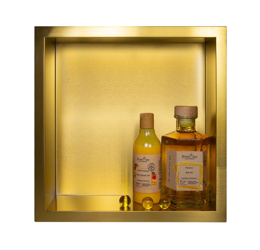 Balneo Wall-Box One Gold półka wnękowa 30 cm złota OB-BR2