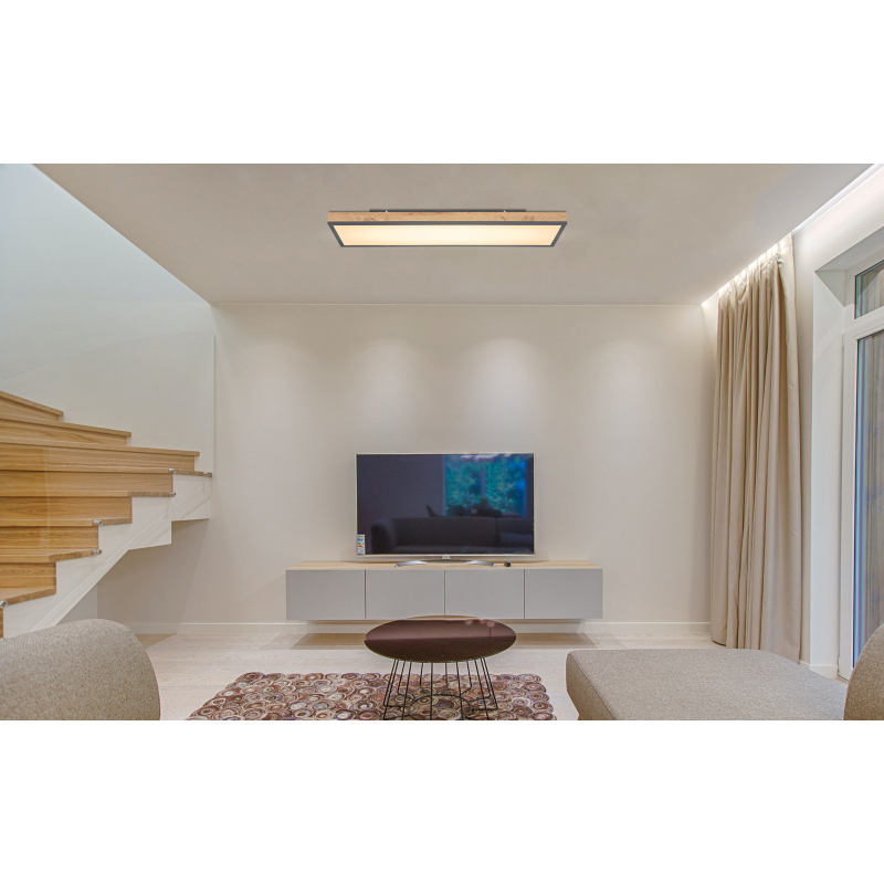 Globo Lighting Doro plafon 1x24 W biały-drewno-grafitowy 416080WD4-CCT