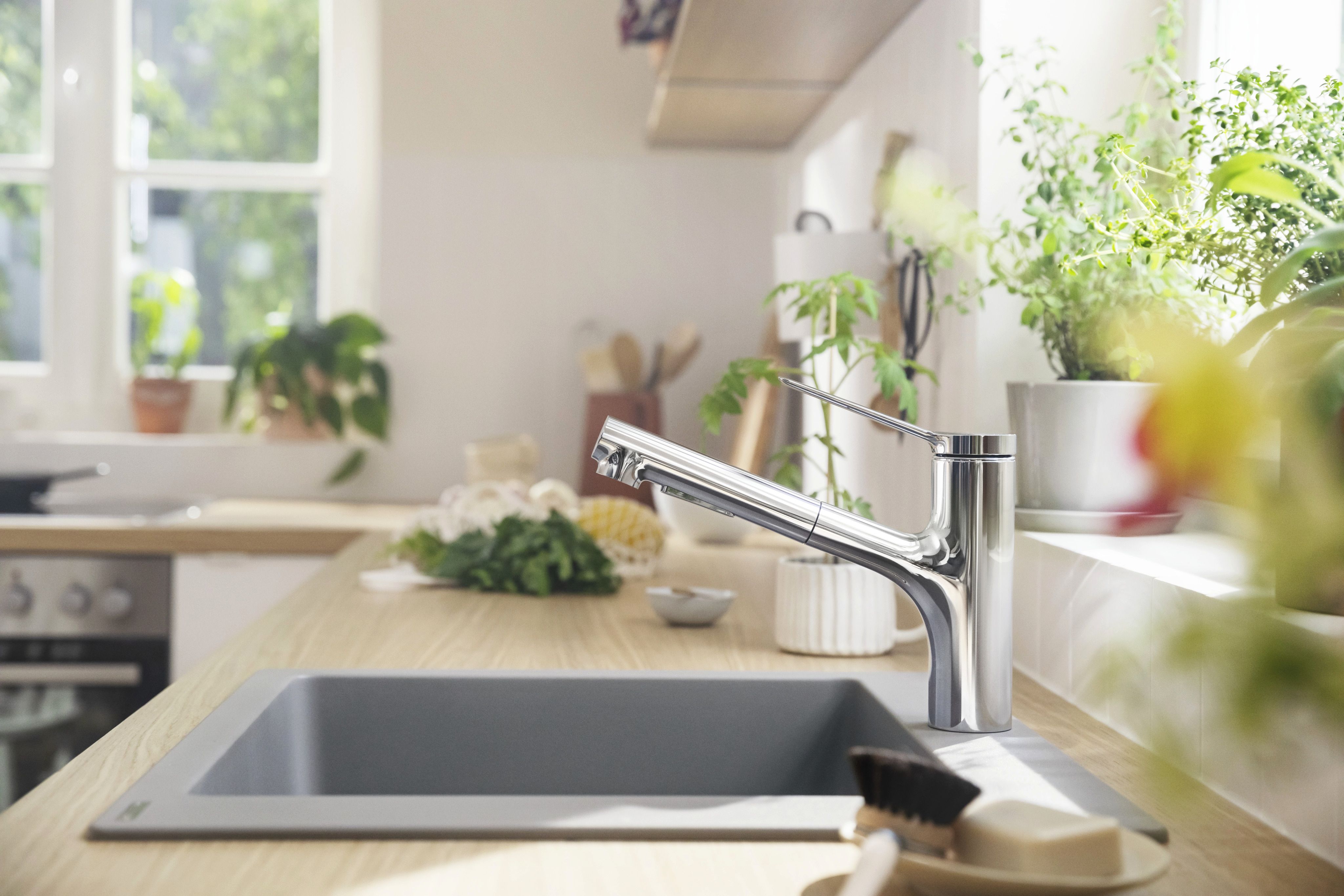 Hansgrohe S 51 zlewozmywak granitowy 56x54 cm szary beton 43312380