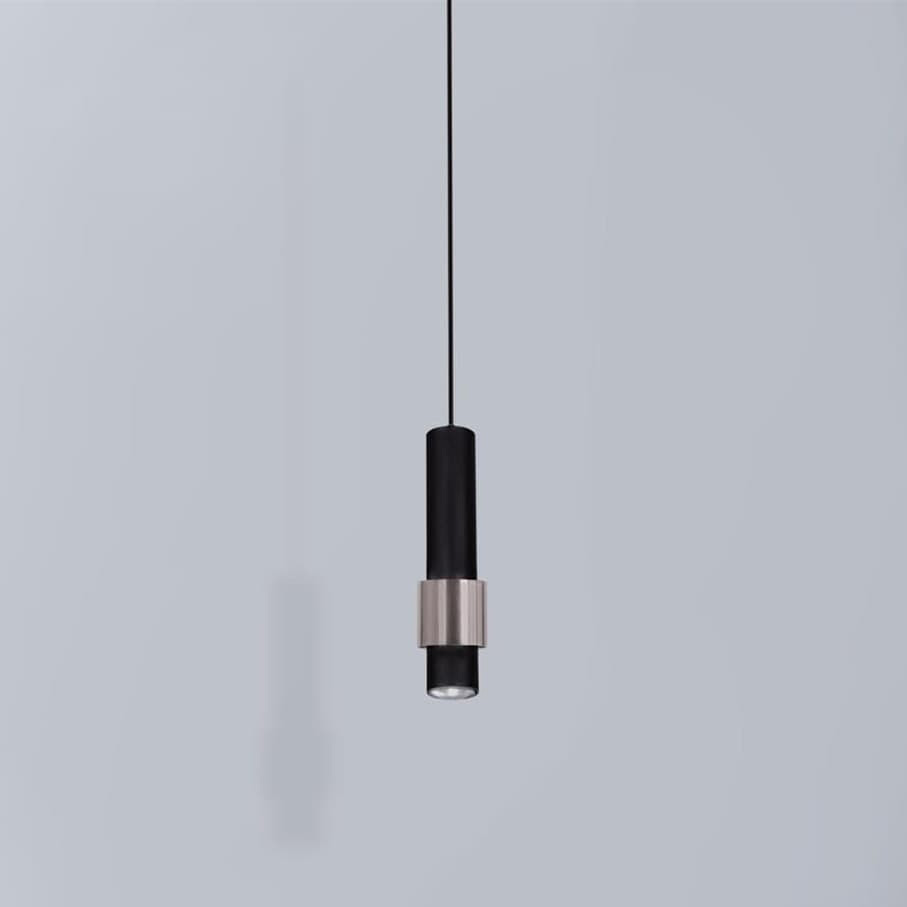 Kaja Nikos lampa wisząca 1x10W LED chrom/czarny K-4713