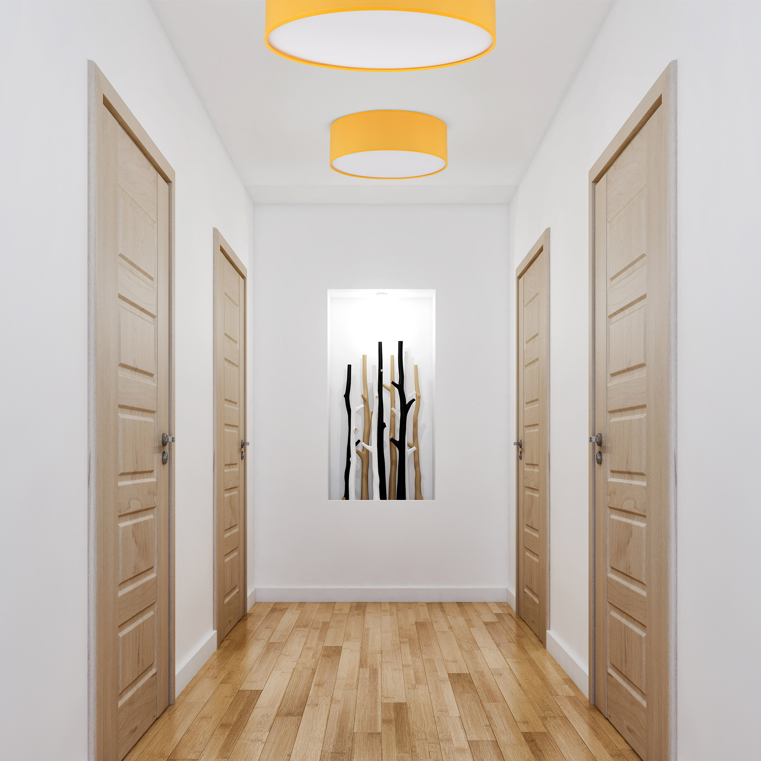 TK Lighting Nicola plafon 4x15 W biały-żółty 10154